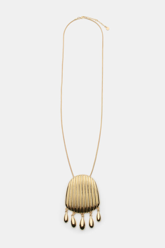 Teardrop Pendant Necklace  Gold  hi-res
