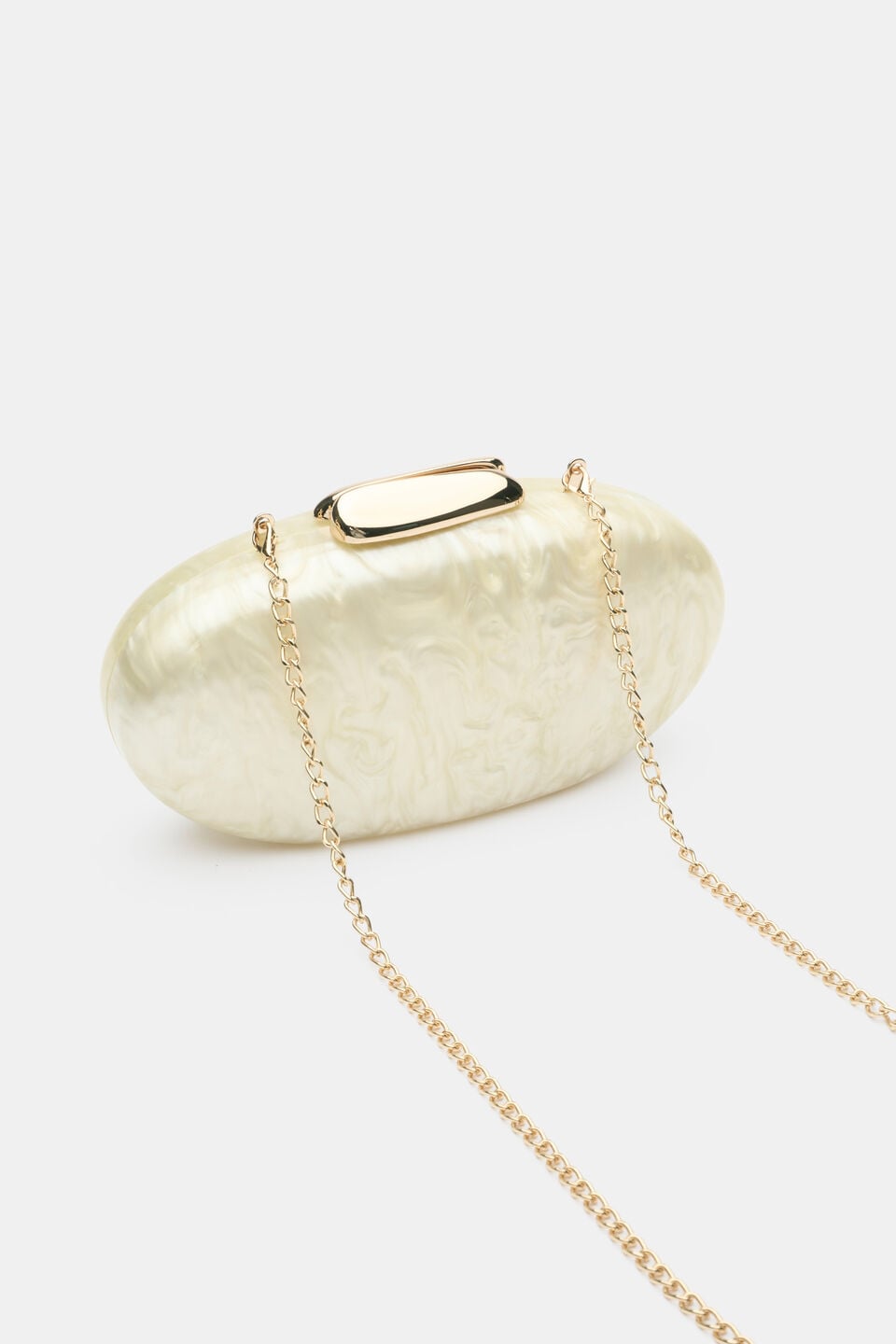Acrylic Hardcase Clutch  Cream