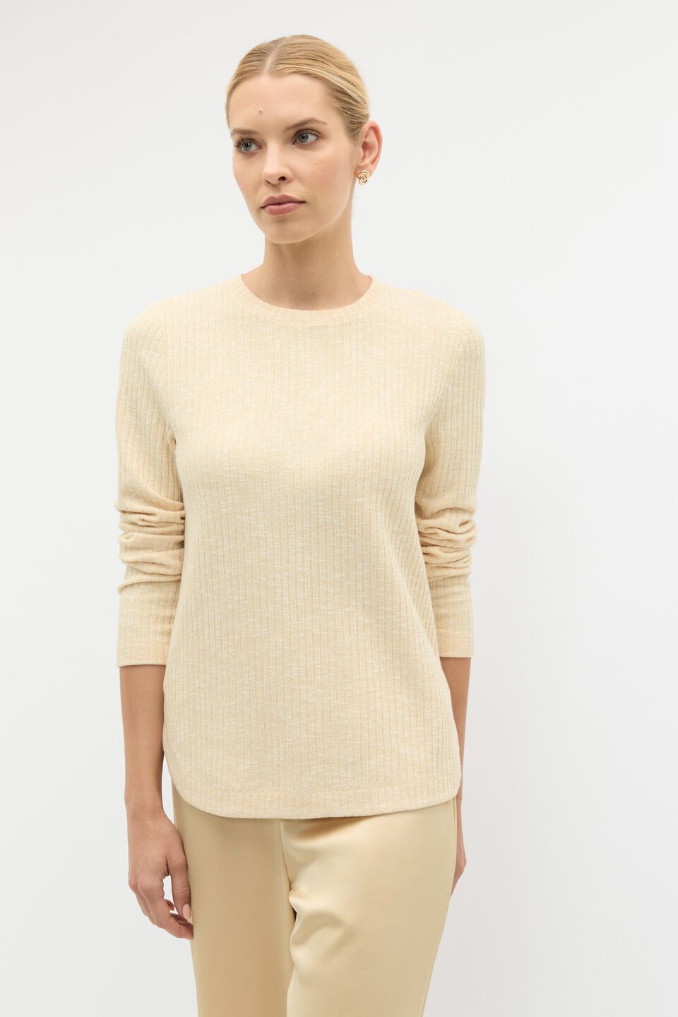 Textured Long Sleeve Top  Marzipan Twist