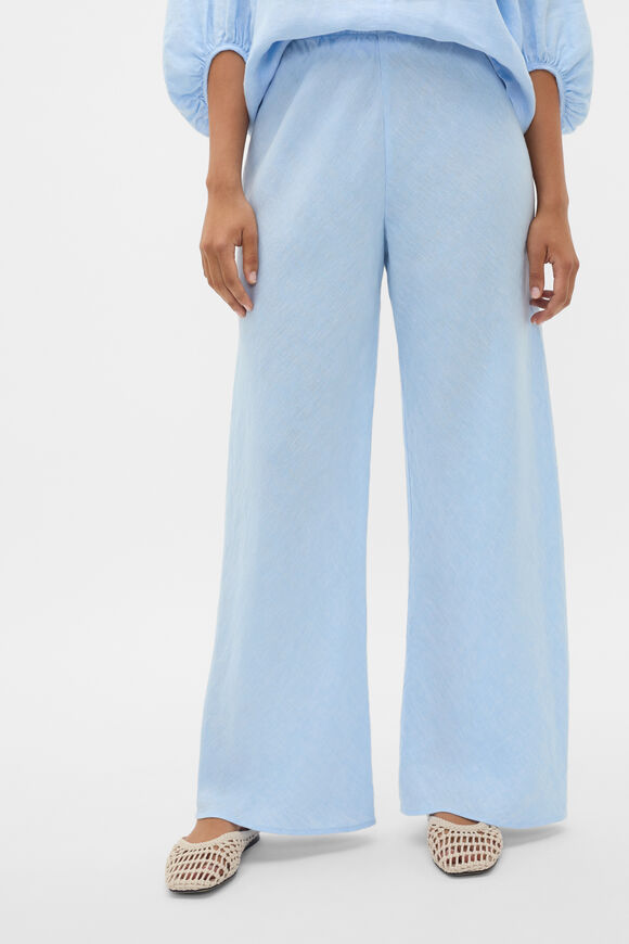 Core Linen Easy Wide Leg Pant  Chalk Blue Crossdye  hi-res