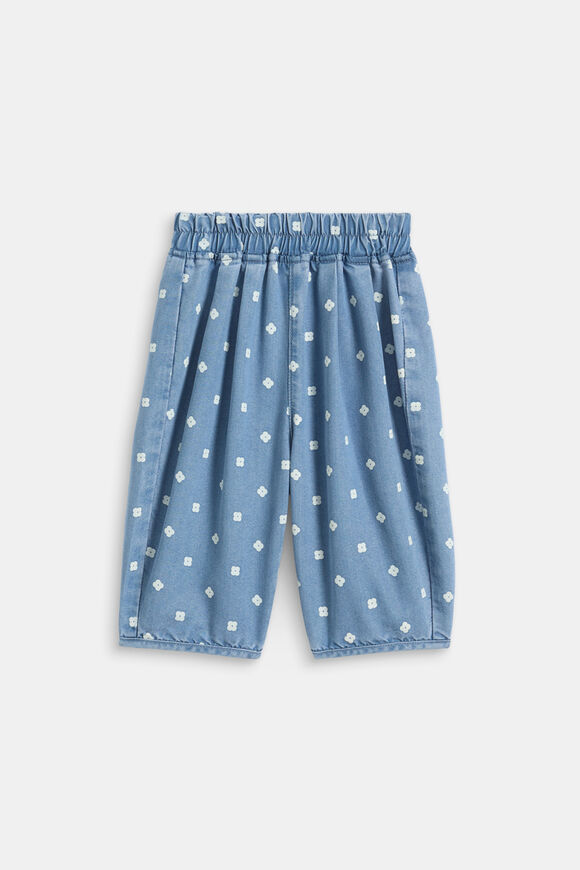 Floral Denim Balloon Pant  Mid Blue  hi-res