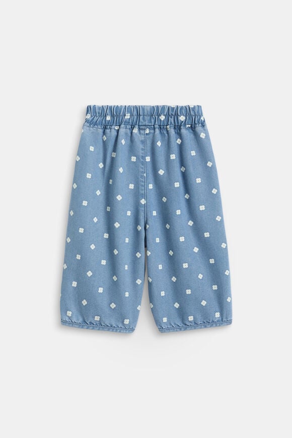 Floral Denim Balloon Pant  Mid Blue  hi-res