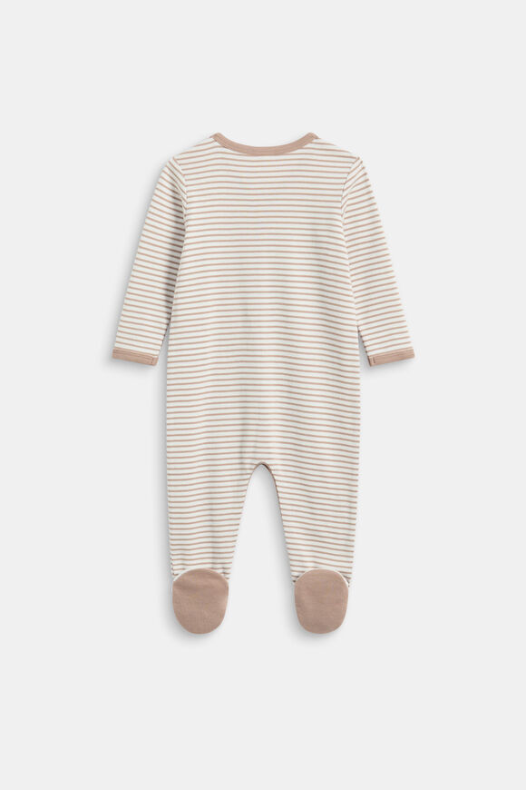 Logo Stripe Snap Jumpsuit  Acorn Stripe  hi-res