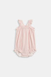 Stripe Frill Romper  Blush Pink  hi-res