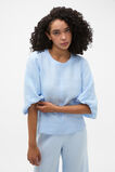 Core Linen Balloon Sleeve Top  Chalk Blue Crossdye  hi-res