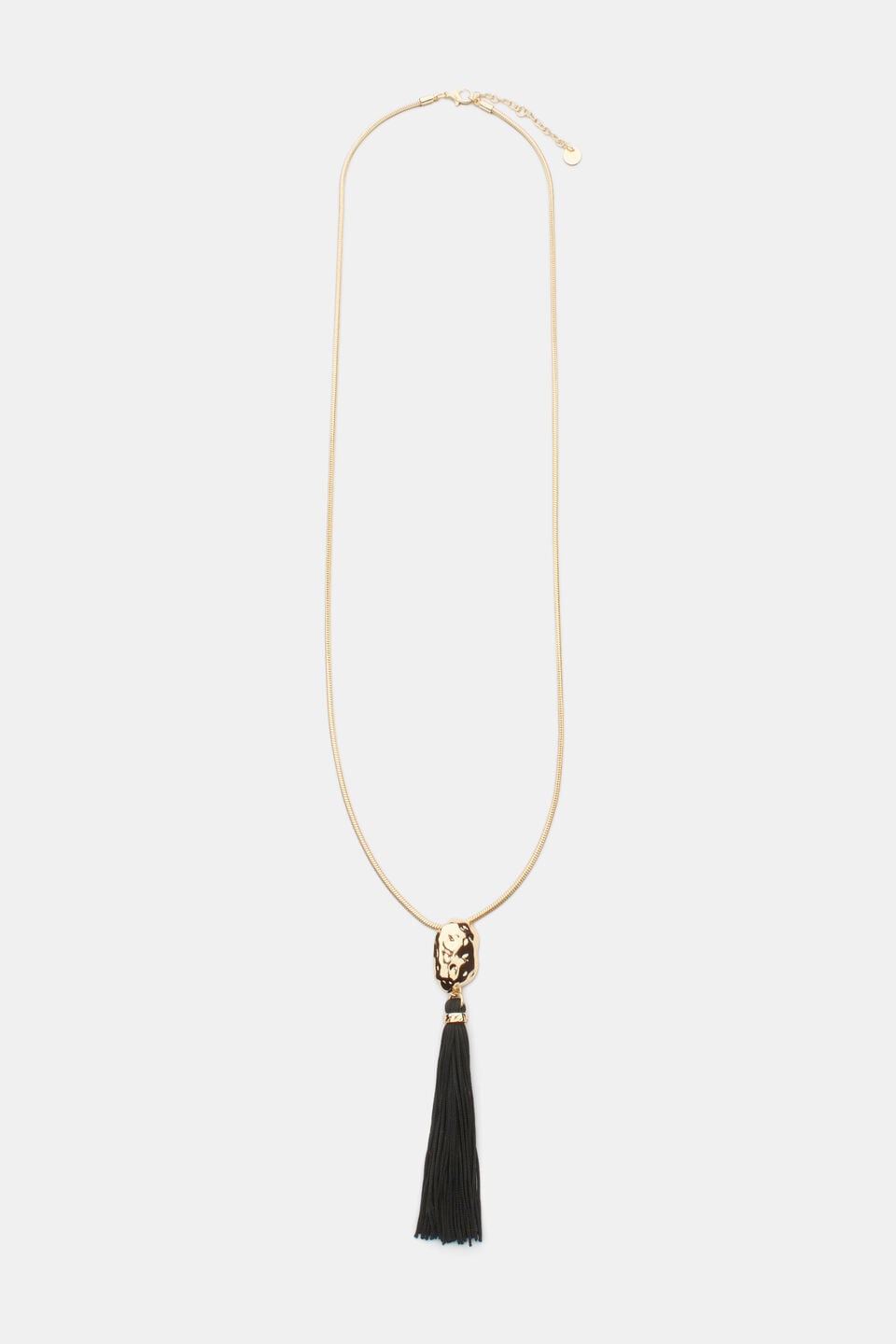 Tassel Necklace  Gold Black