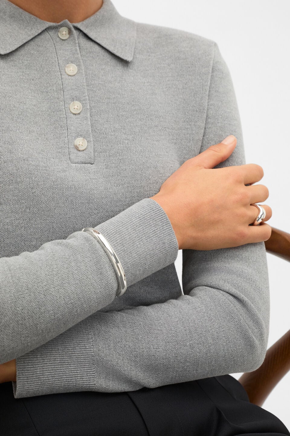 Classic Hinge Bangle  Silver