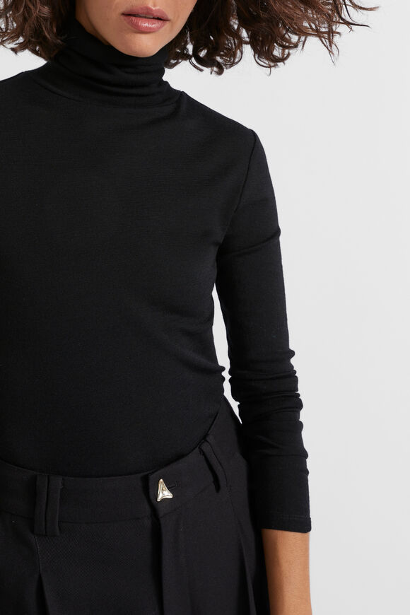 Babywool Roll Neck Top  Black  hi-res