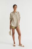 Core Linen Boyfriend Shirt  Deep Bronze Stripe  hi-res