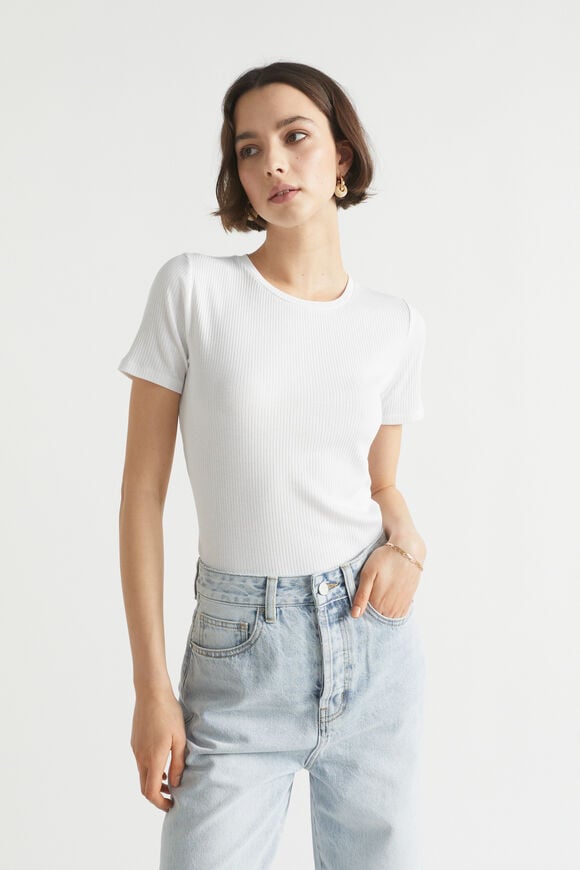 Core Rib Tee  Whisper White  hi-res