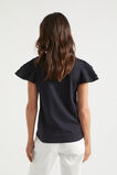 Layered Flutter Sleeve Tee  Deep Navy  hi-res
