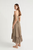 Textured Gingham Strapless Midi Dress  Pecan Brown Gingham  hi-res