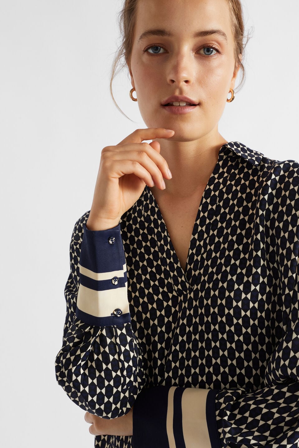Diamond Geo Blouse  Midnight Sky Geo
