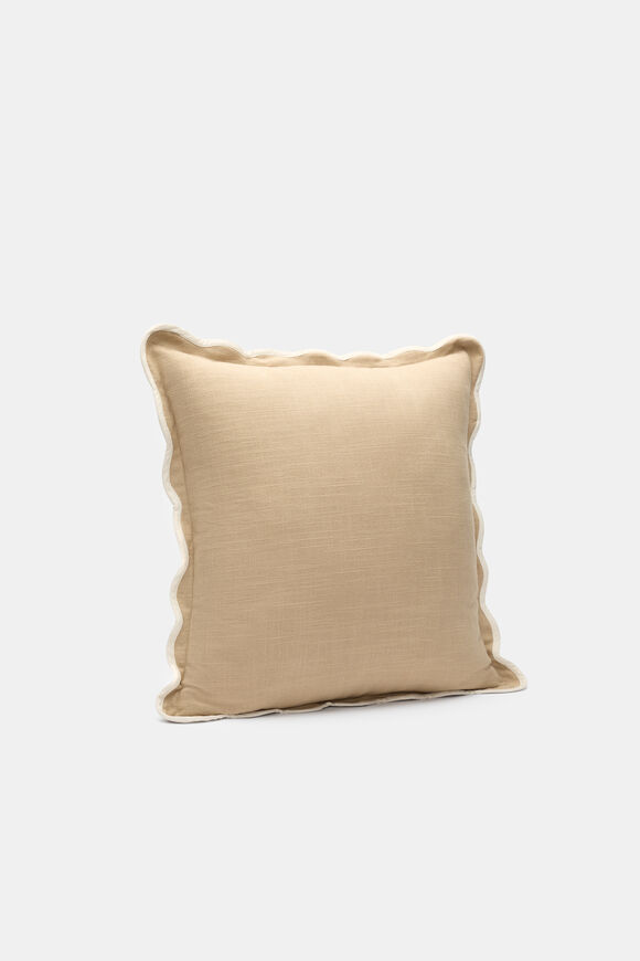 Piped Edge Cushion  Cashew Cream  hi-res