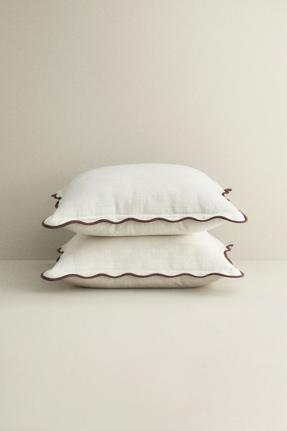 Piped Edge Cushion  Meringue  hi-res