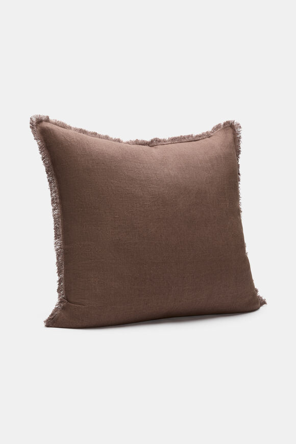 Square Fringed Cushion  Chestnut  hi-res