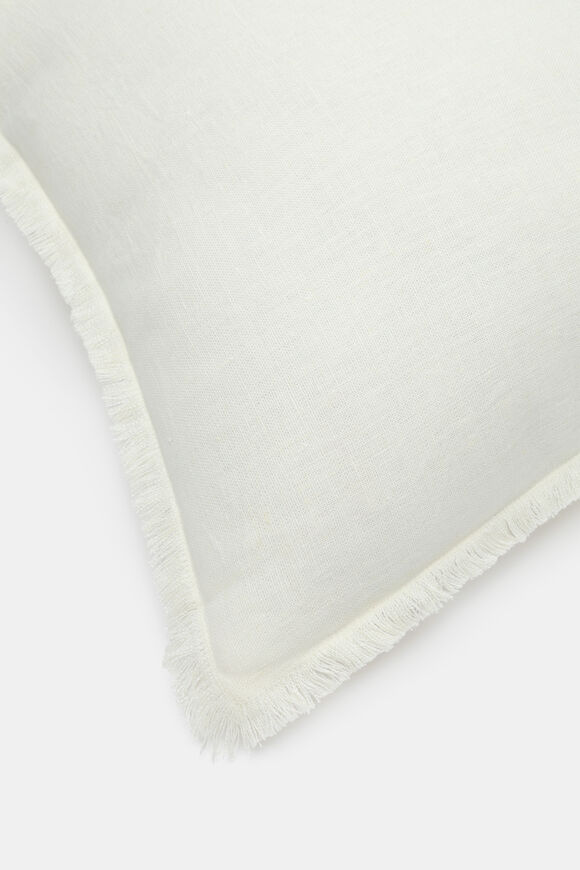Square Fringed Cushion  Meringue  hi-res