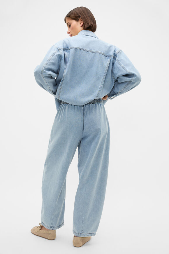 Soft Denim Elasticated Pant   Chalk Blue Wash  hi-res
