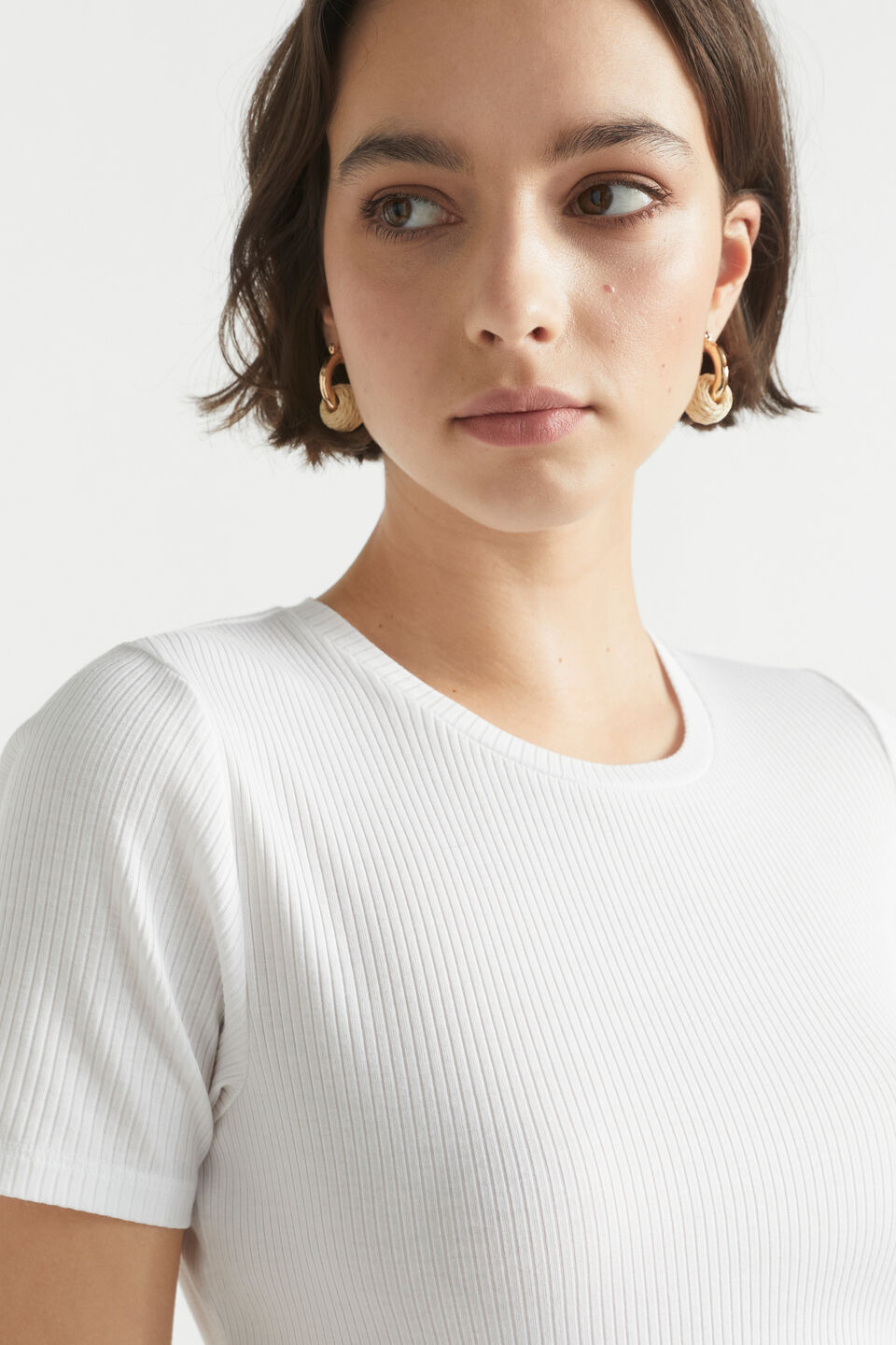 Core Rib Tee  Whisper White