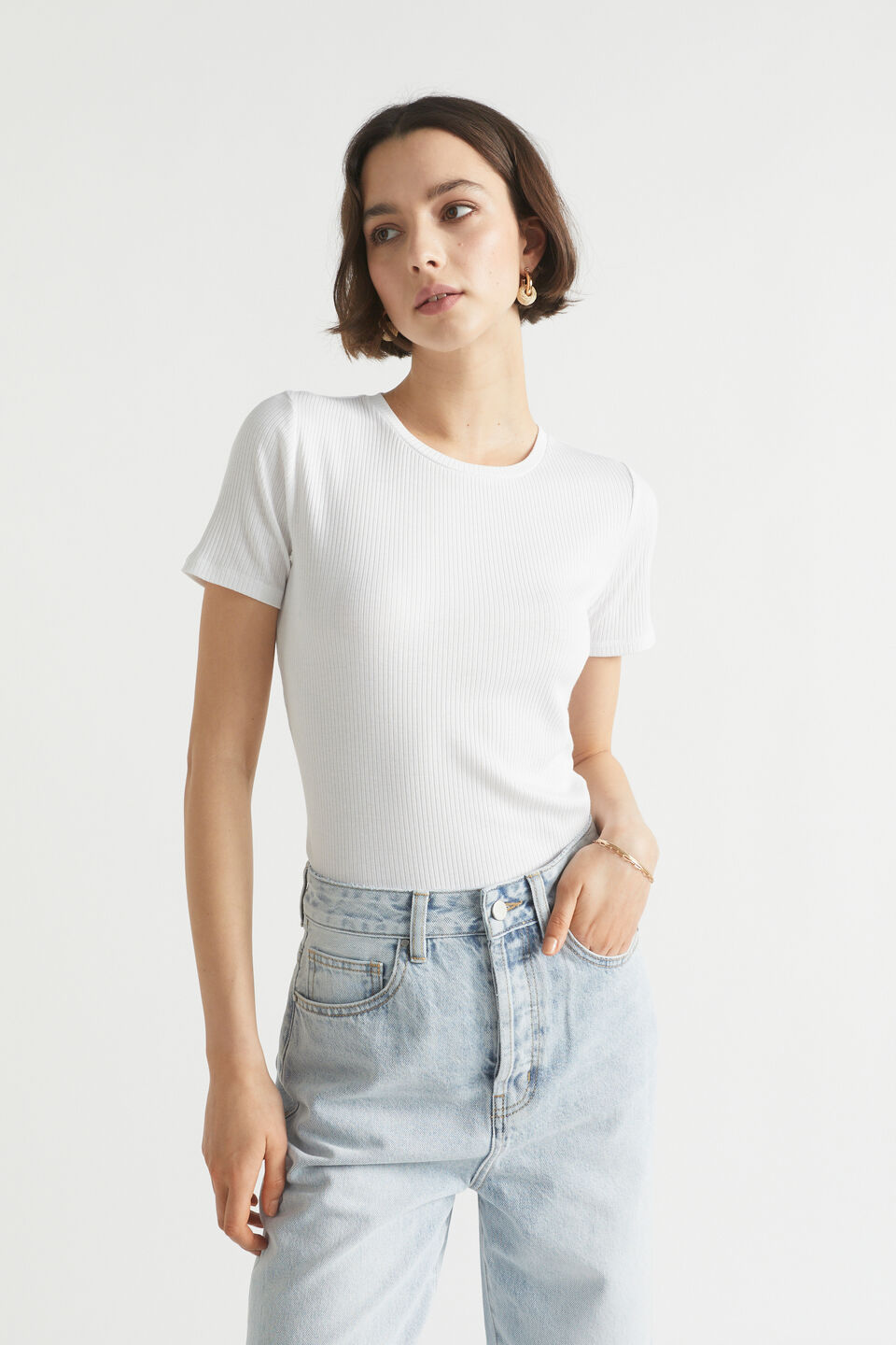 Core Rib Tee  Whisper White