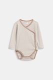 Logo Stripe Wrap Bodysuit  Acorn Stripe  hi-res