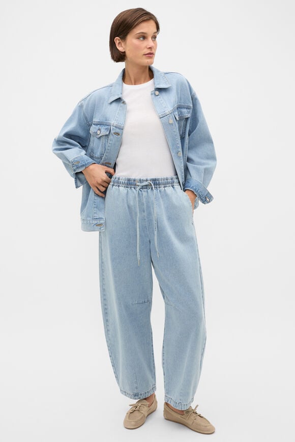 Soft Denim Elasticated Pant   Chalk Blue Wash  hi-res