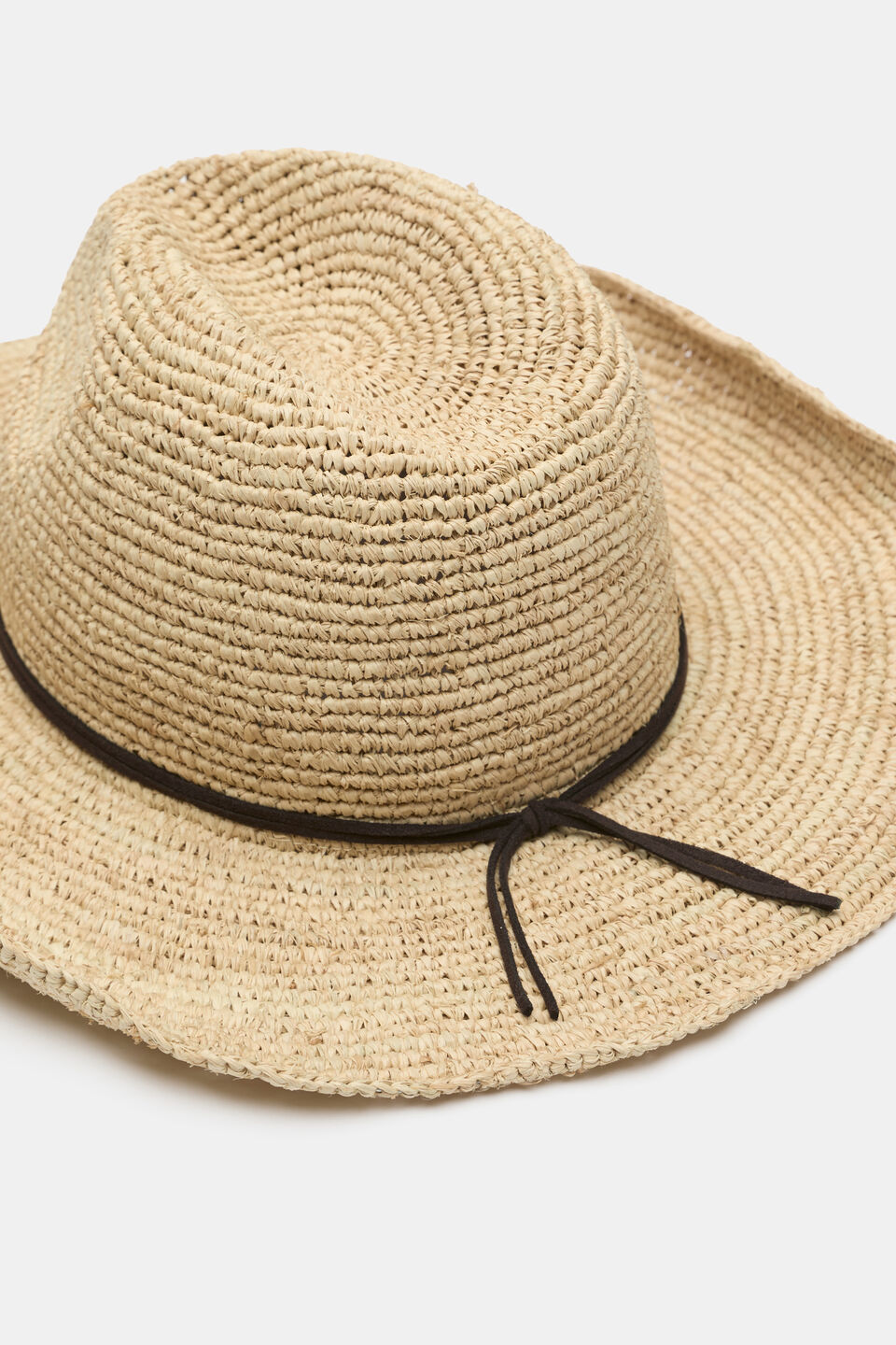 Wide Brim Raffia Fedora  Natural
