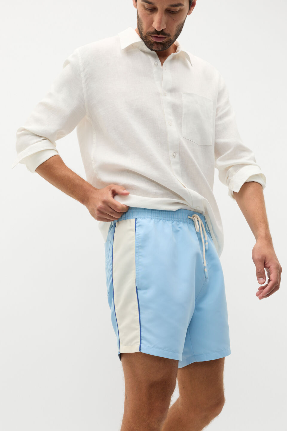 Panel Swim Short  Sky Blue