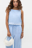 Motif Trim Shell Top  Cornflower Blue Crossdye  hi-res