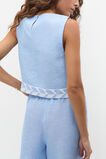 Motif Trim Shell Top  Cornflower Blue Crossdye  hi-res