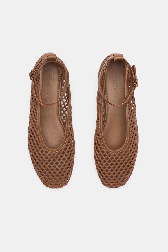 Amari Perforated Ballet Flat  Tan  hi-res