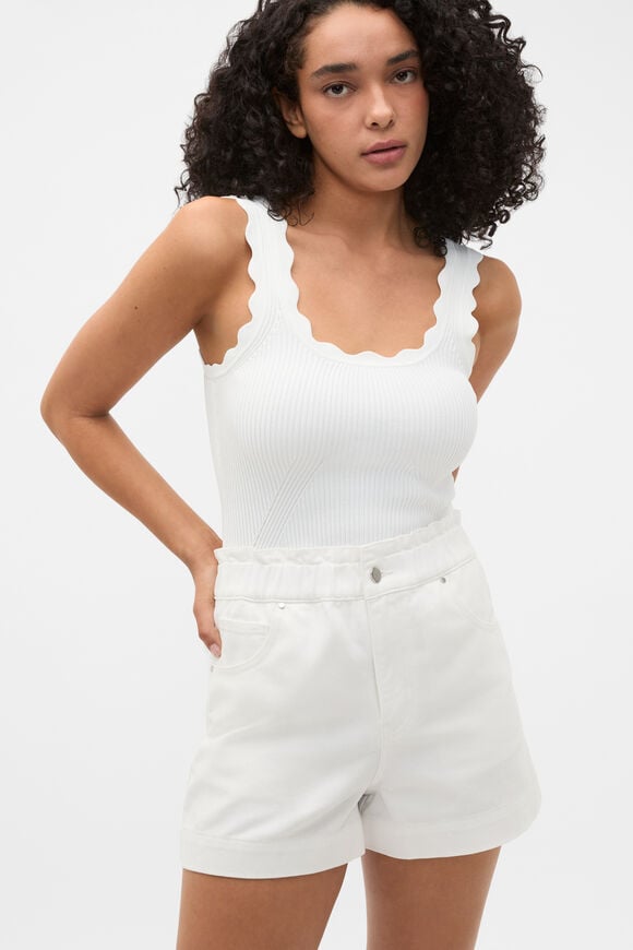 Core Denim Relaxed Paperbag Short  White  hi-res