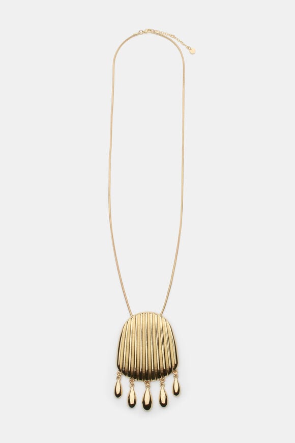 Teardrop Pendant Necklace  Gold  hi-res