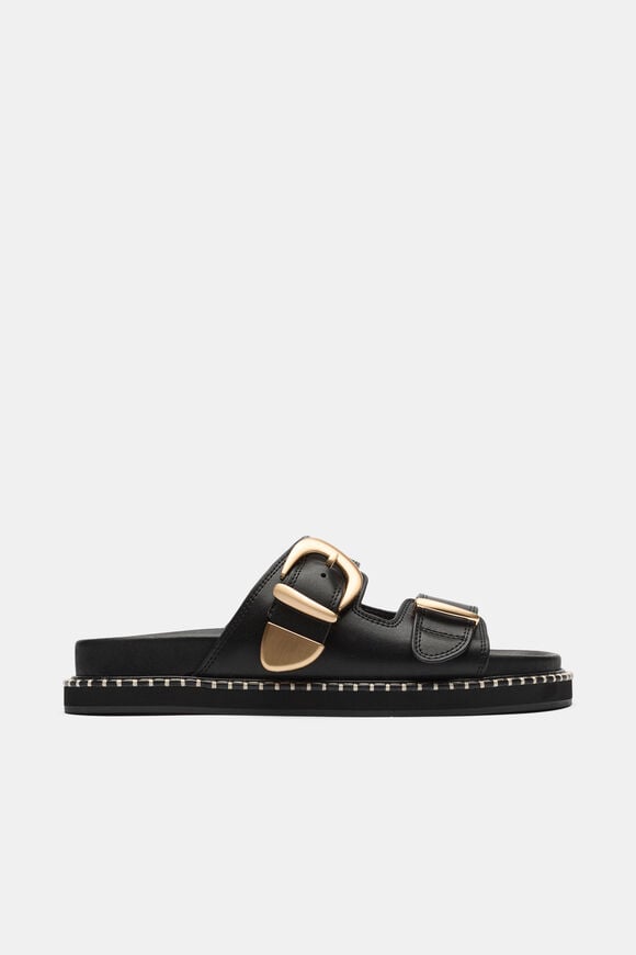 Sienna Buckle Slide  Black  hi-res