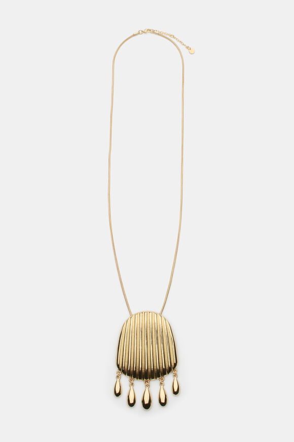 Teardrop Pendant Necklace  Gold  hi-res