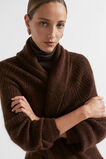 Mohair Blend Rib Cardigan  Dark Espresso Marle  hi-res