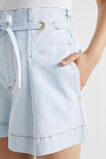 Denim Paperbag Eyelet Short  Seafoam Wash  hi-res
