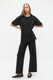 Oversized Crepe Knit Tee  Black  hi-res