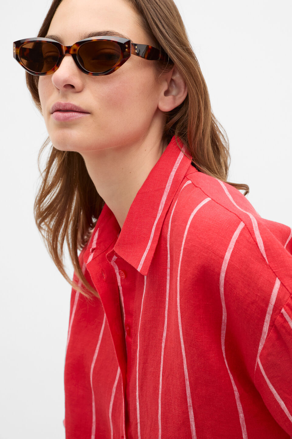 Lida Cat Eye Sunglasses  Dark Tort