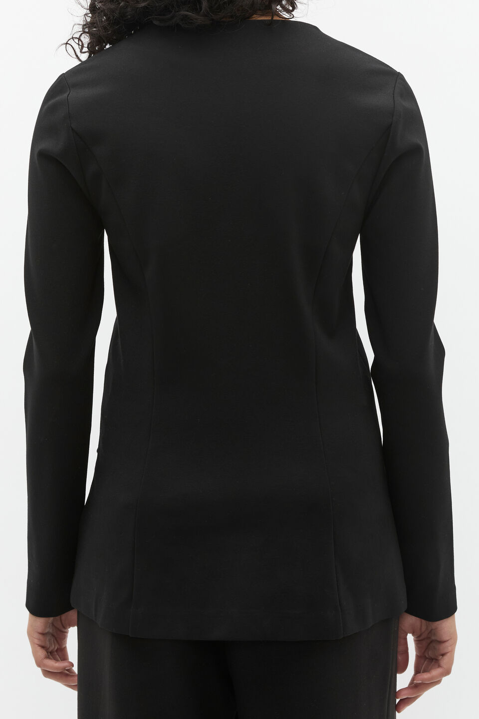 Ponte Long Sleeve Top  Black