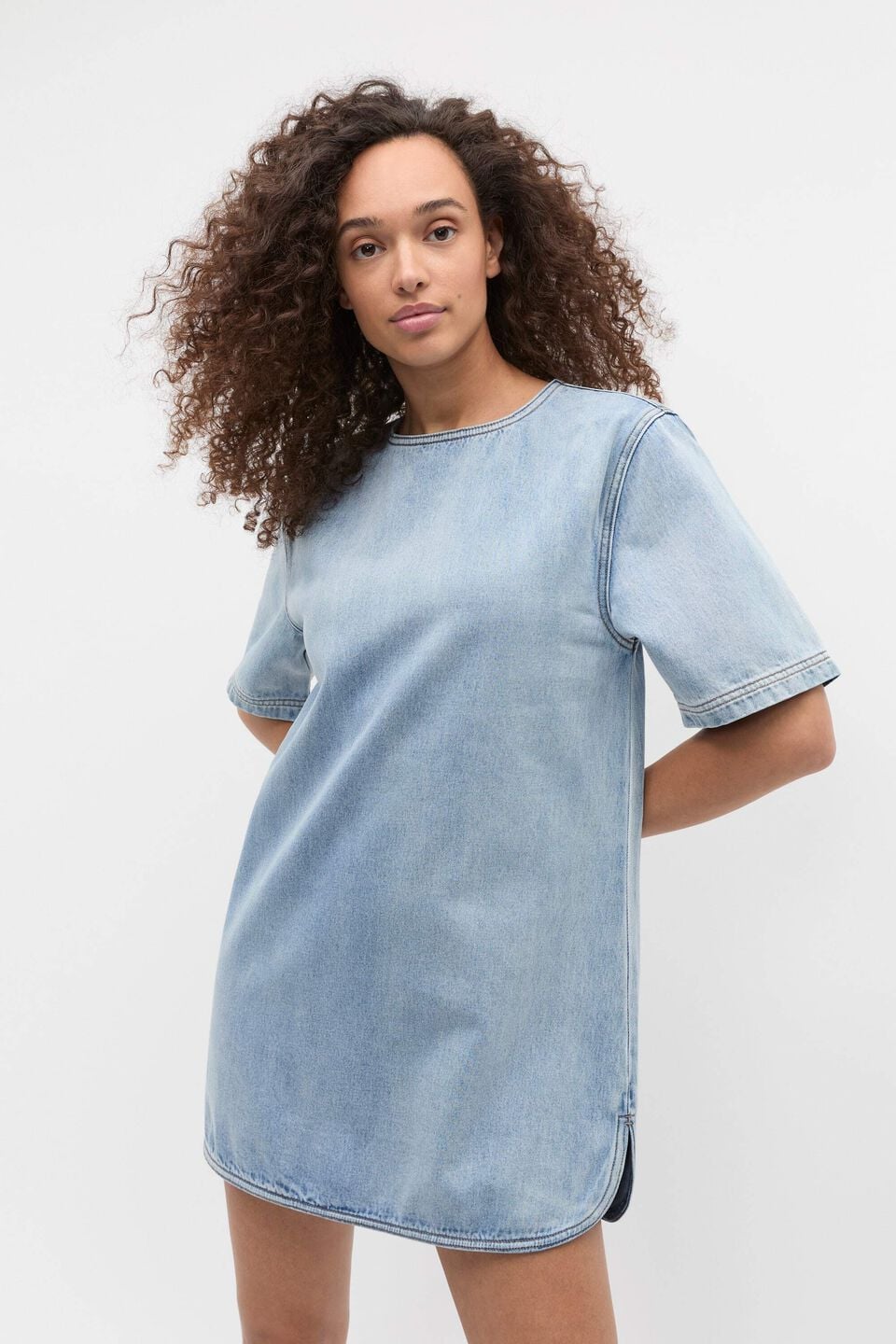 Denim Tunic Dress  Blue Wash