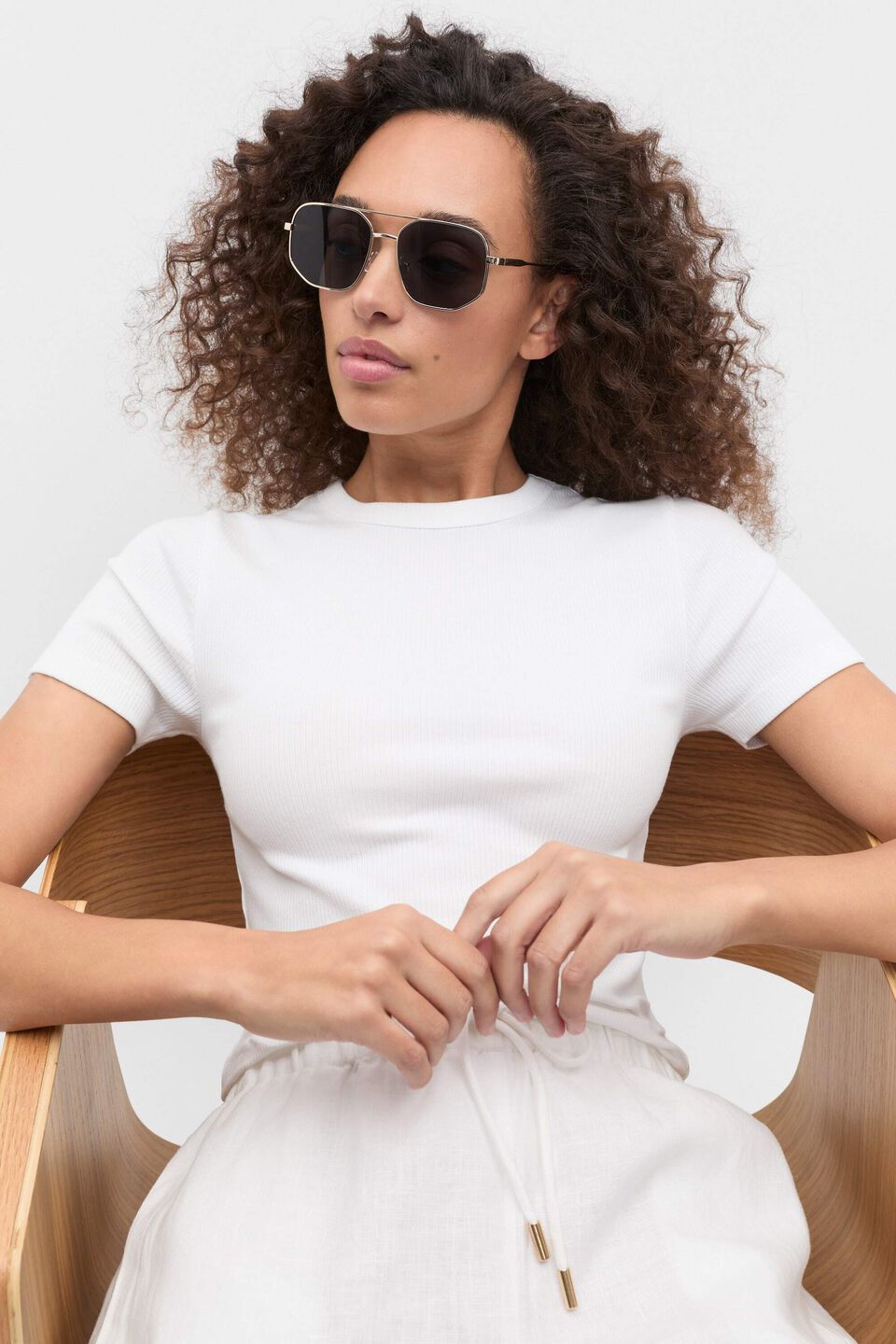 Core Australian Cotton Rib Tee  Whisper White
