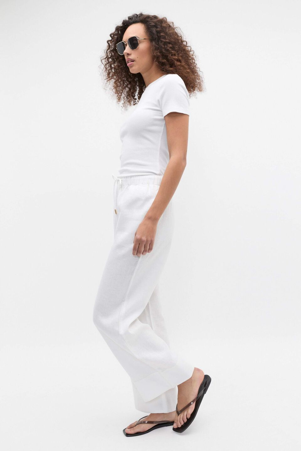 Core Australian Cotton Rib Tee  Whisper White