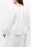 Scoop Neck Blouson Sleeve Top  Whisper White  hi-res