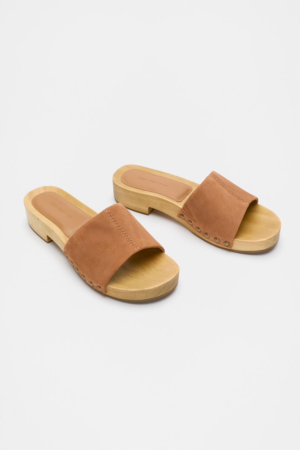 Beth Wooden Clog  Toffee Suede