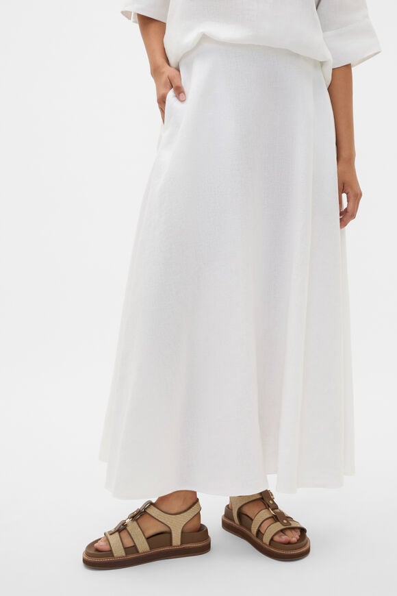Core Linen Midi Skirt  Whisper White  hi-res