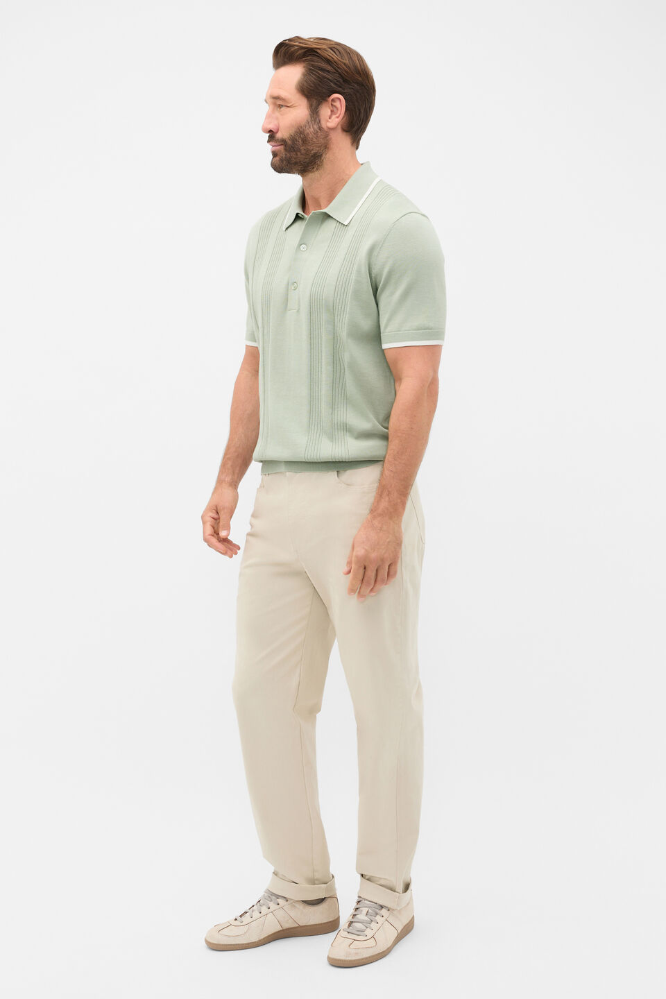 Cotton Rib Polo  Aloe