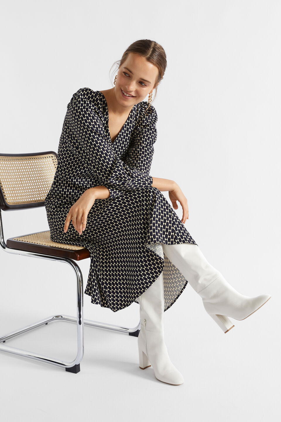 Diamond Geo Midi Dress  Midnight Sky Geo