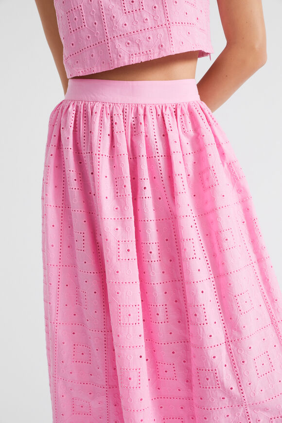Broderie Maxi Skirt  Pink Gin  hi-res