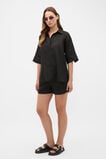 Core Linen Half Placket Popover  Black  hi-res